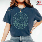 Mountain Landscape T-Shirt Nature Lover Outdoor Adventure Men Women Cool Tee