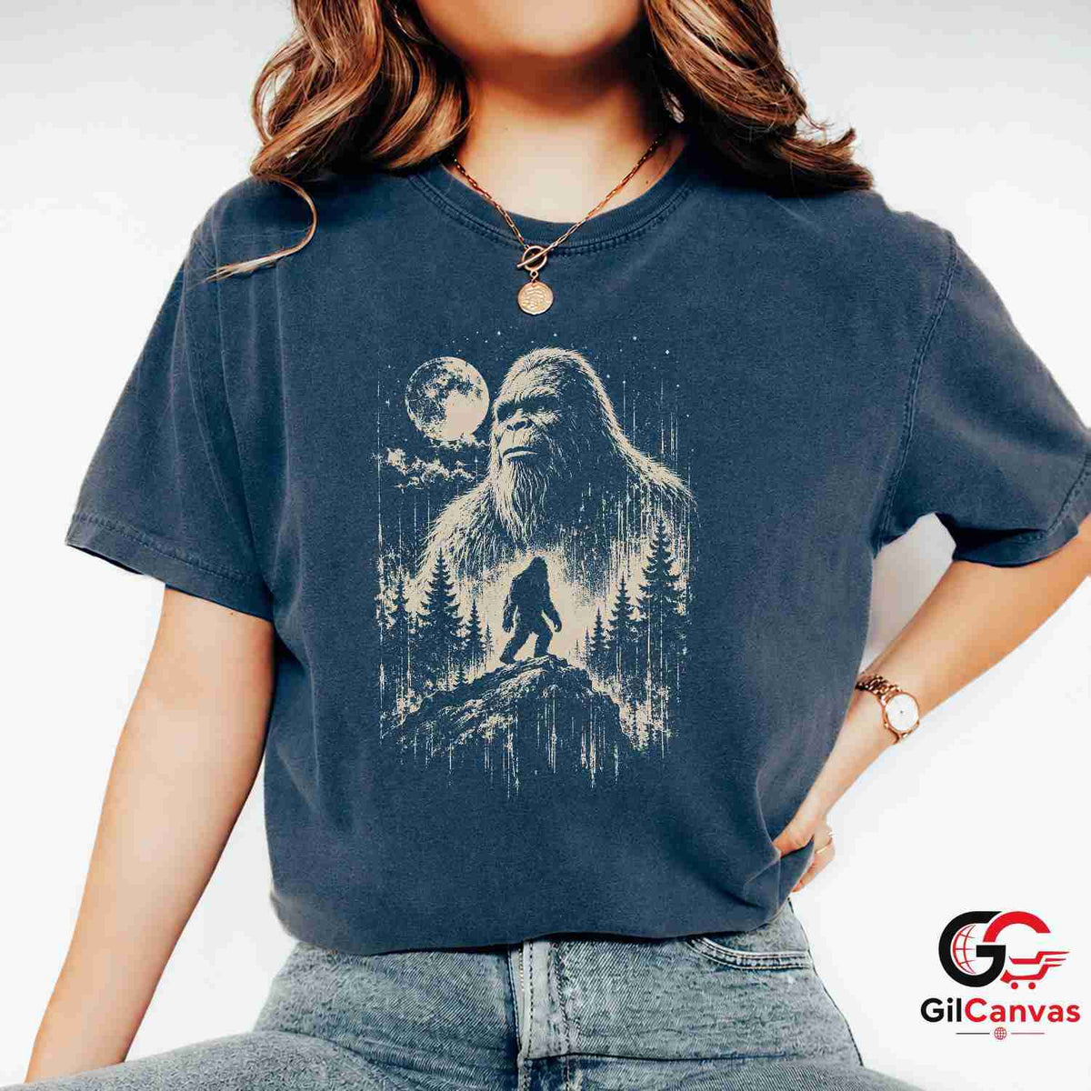 Mythical Bigfoot Halloween T-Shirt Nature Adventure Lover Unisex Graphic Tee