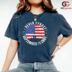 Never Forget Patriot Day Shirt Unisex USA Flag Remembrance Memorial Gift