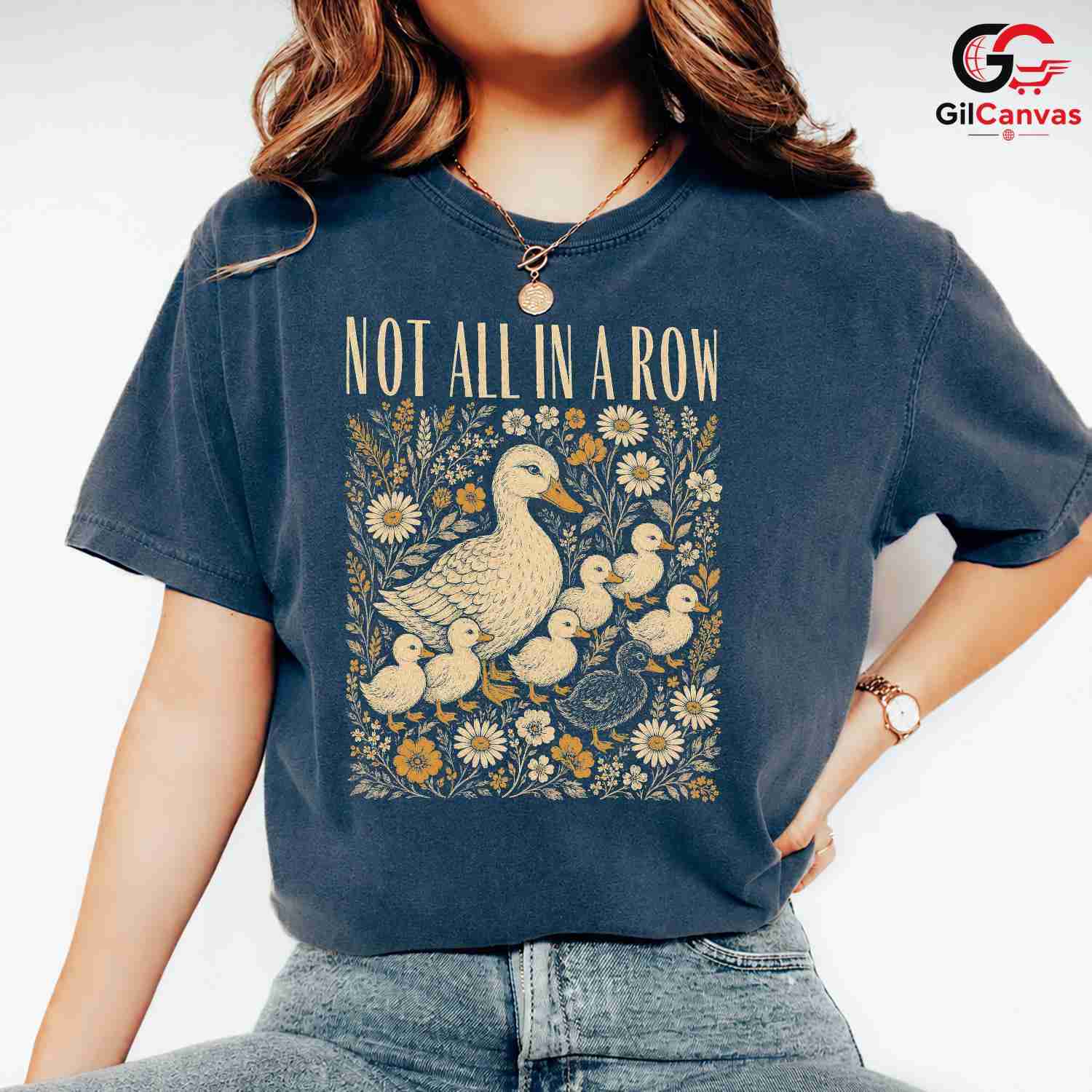 Not In A Row Duck T-Shirt Celebrating Nature Seasonal Gift For Men Women Tee