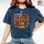 One Thankful Nana Fall T-Shirt Unisex Autumn Leaves Pumpkin Thanksgiving Gift