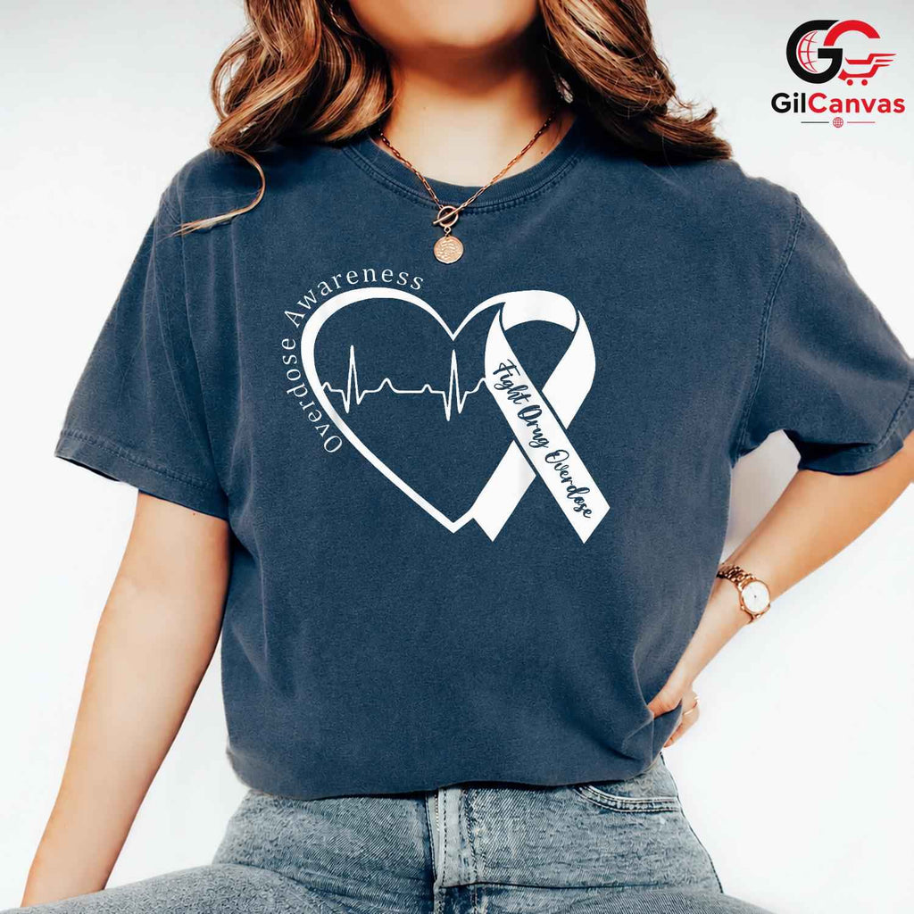 Overdose Recovery Tee Shirt Unisex Awareness Event Supporter Gift Adults