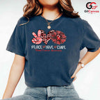 Peace Love Cure Blood Fall Tee Unisex Cancer Awareness Supporter Gift Tee