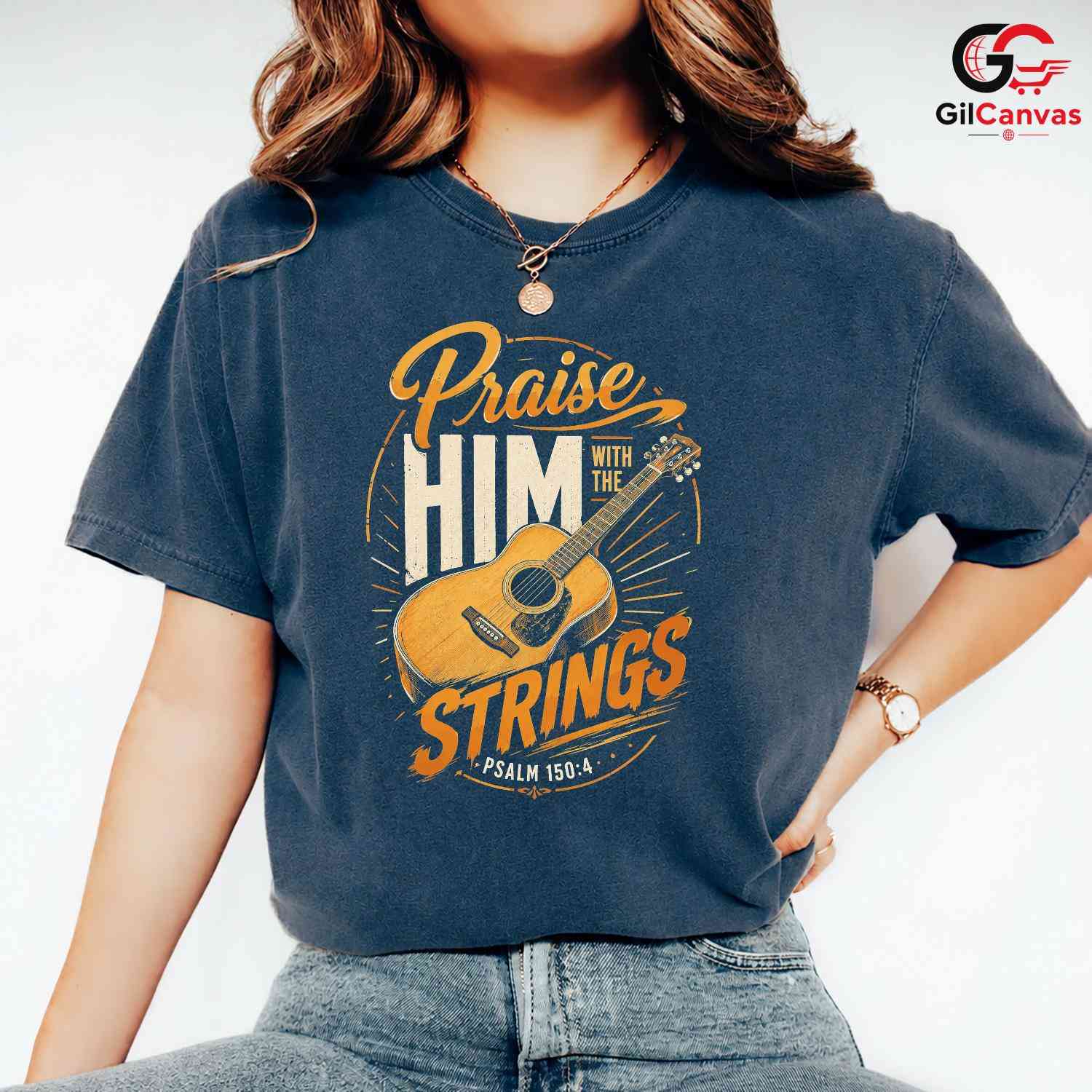Praise With Strings T-Shirt Faith Event Music Lover Religious Unisex Apparel