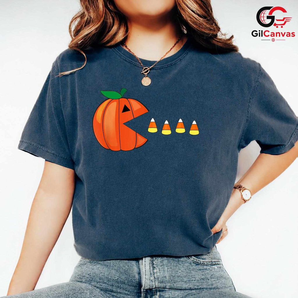 Pumpkin Candy Halloween T-Shirt Unisex Fun Spooky Gift Idea For Kids And Teens