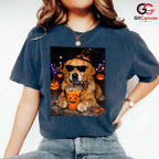 Pumpkin Drink Dog Halloween T-Shirt Unisex Fun Pet Lover Gift Kids And Adults
