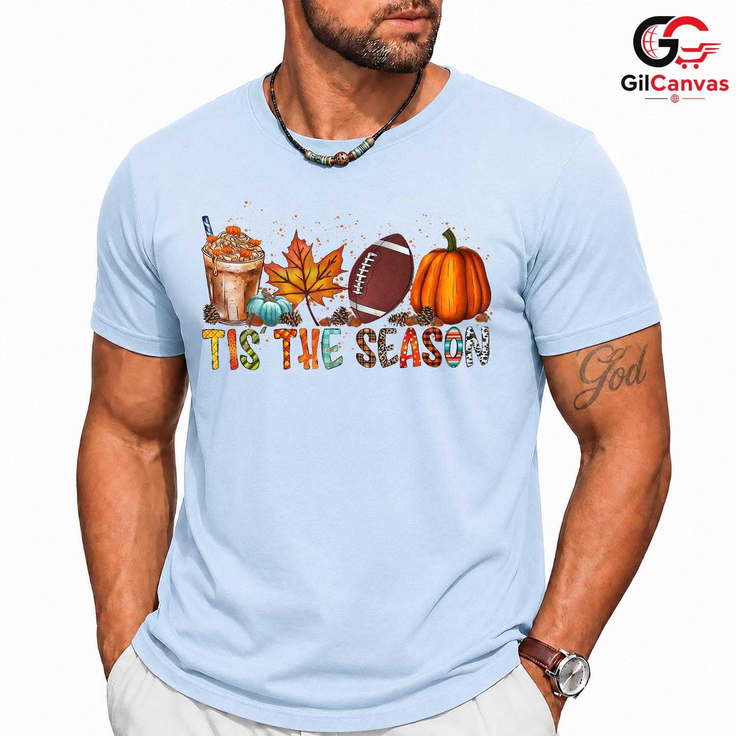 Pumpkin Football Fall Game Tee Unisex Thanksgiving Holiday Gift For Kids All