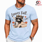 Raccoon Fall Leaves T-Shirt Unisex Cute Autumn Animal Lover Perfect Gift Idea