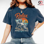 Relaxing Summer Raccoon T-Shirt Beach Vacation Graphic Unisex Casual Apparel