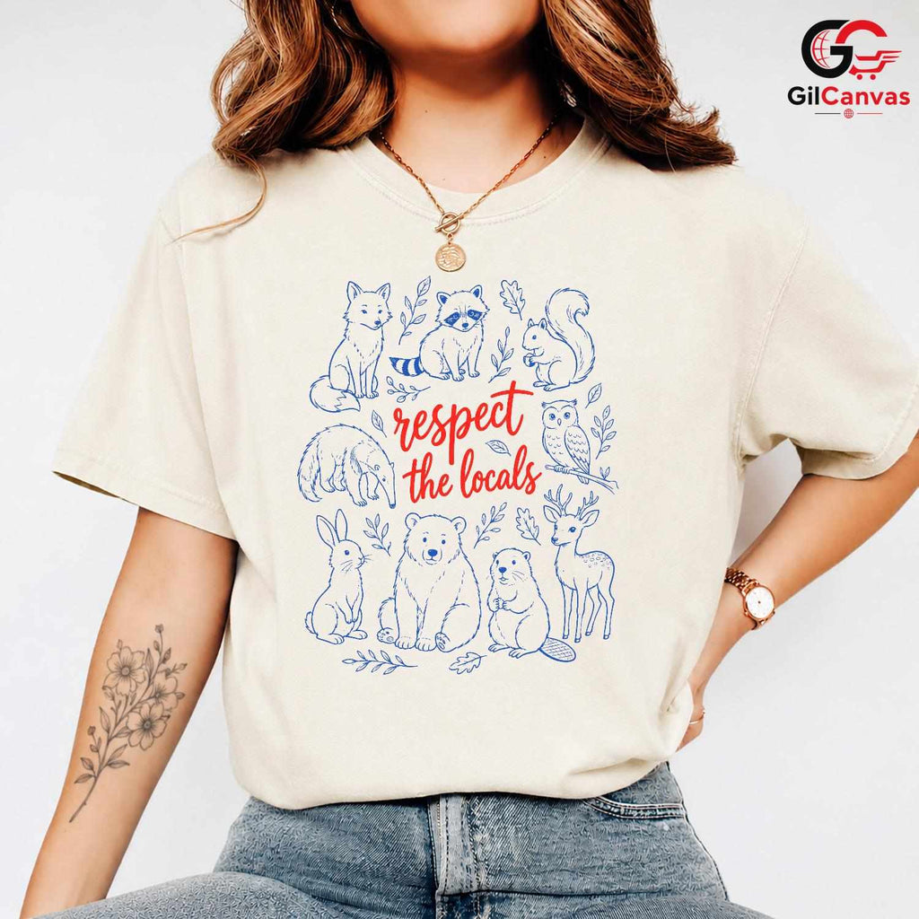 Respect Locals Wildlife Tee Eco Friendly Cute Animal Graphic Unisex Apparel