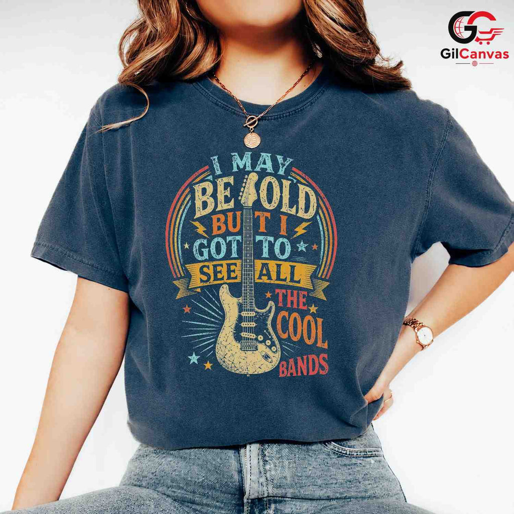 Saw Cool Bands Guitar T-Shirt Funny Retro Rocker Unisex Birthday Gift Apparel