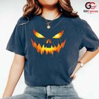 Scary Jack O Lantern Face T-Shirt Unisex Spooky Fall Costume Gift For Adults