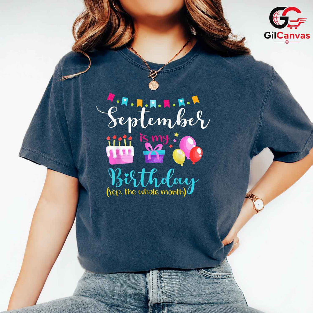 September Birthday Party Shirt Unisex Fun Celebration Gift Idea For Kids Youth