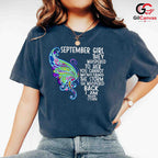 September Girl Butterfly Shirt Unisex Cute Birthday Celebration Gift Idea Her