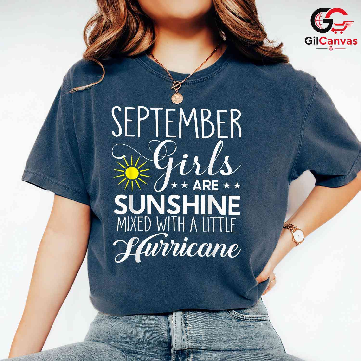 September Girl Sunshine Shirt Unisex Hurricane Funny Birthday Gift For Women