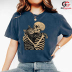 Skeleton Cat Lover Halloween T-Shirt Unisex Funny Spooky Gift For Pet Owners