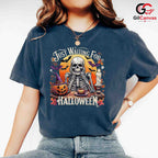 Skeleton Pumpkin Spooky T-Shirt Unisex Perfect Halloween Season Gift Adults