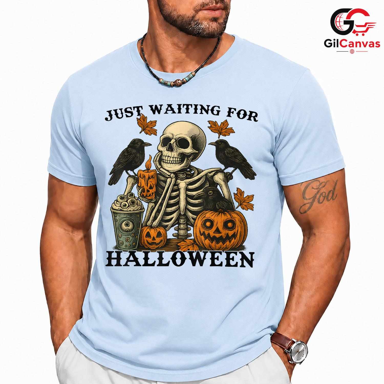 Skeleton Pumpkins Halloween T-Shirt Unisex Perfect Fall Event Gift For Adults
