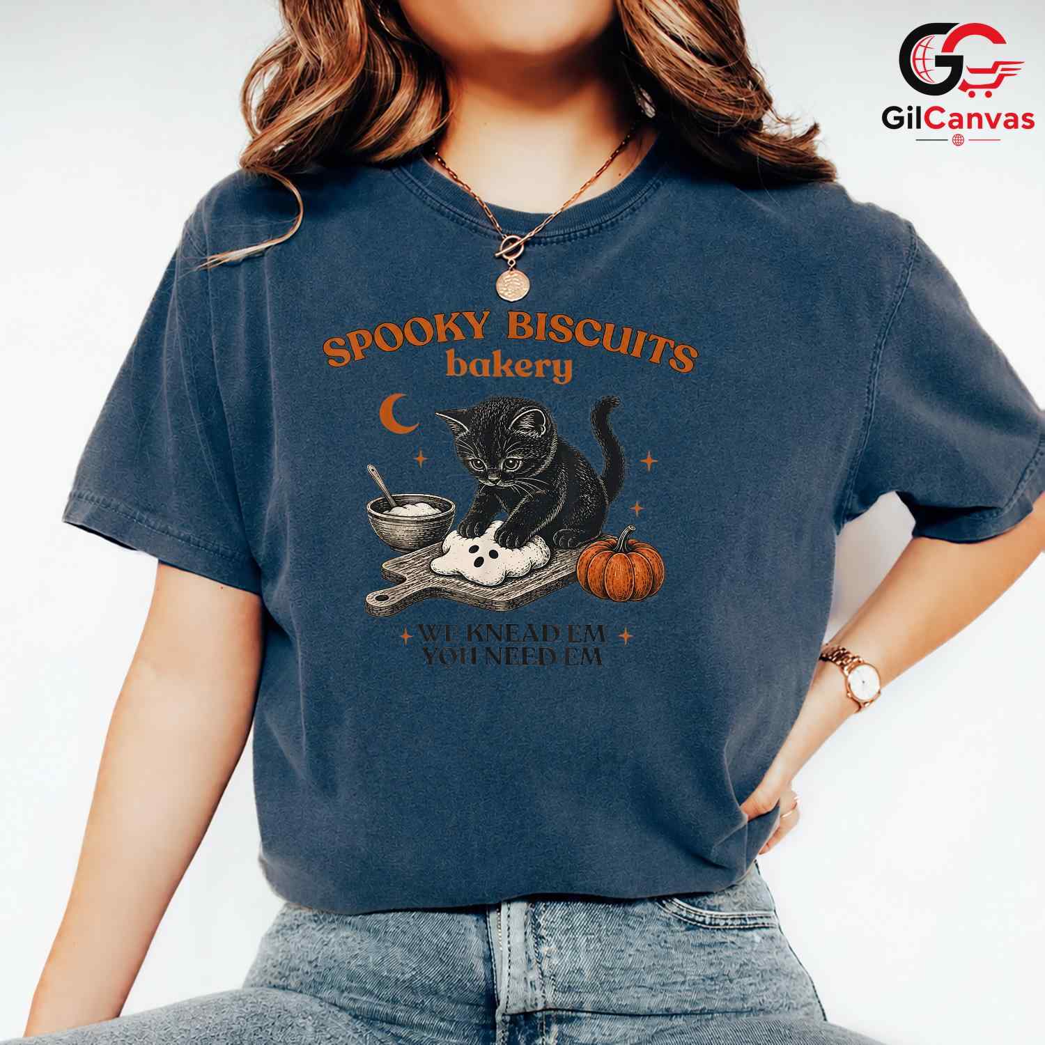 Spooky Biscuit Baker T-Shirt Unisex Fun Halloween Gift Idea For Cat Lovers