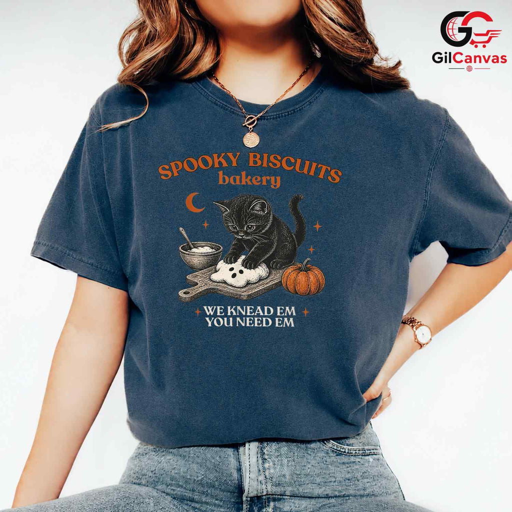 Spooky Cat Bakery Tee Shirt Unisex Fun Halloween Gift Idea For Cat Lovers