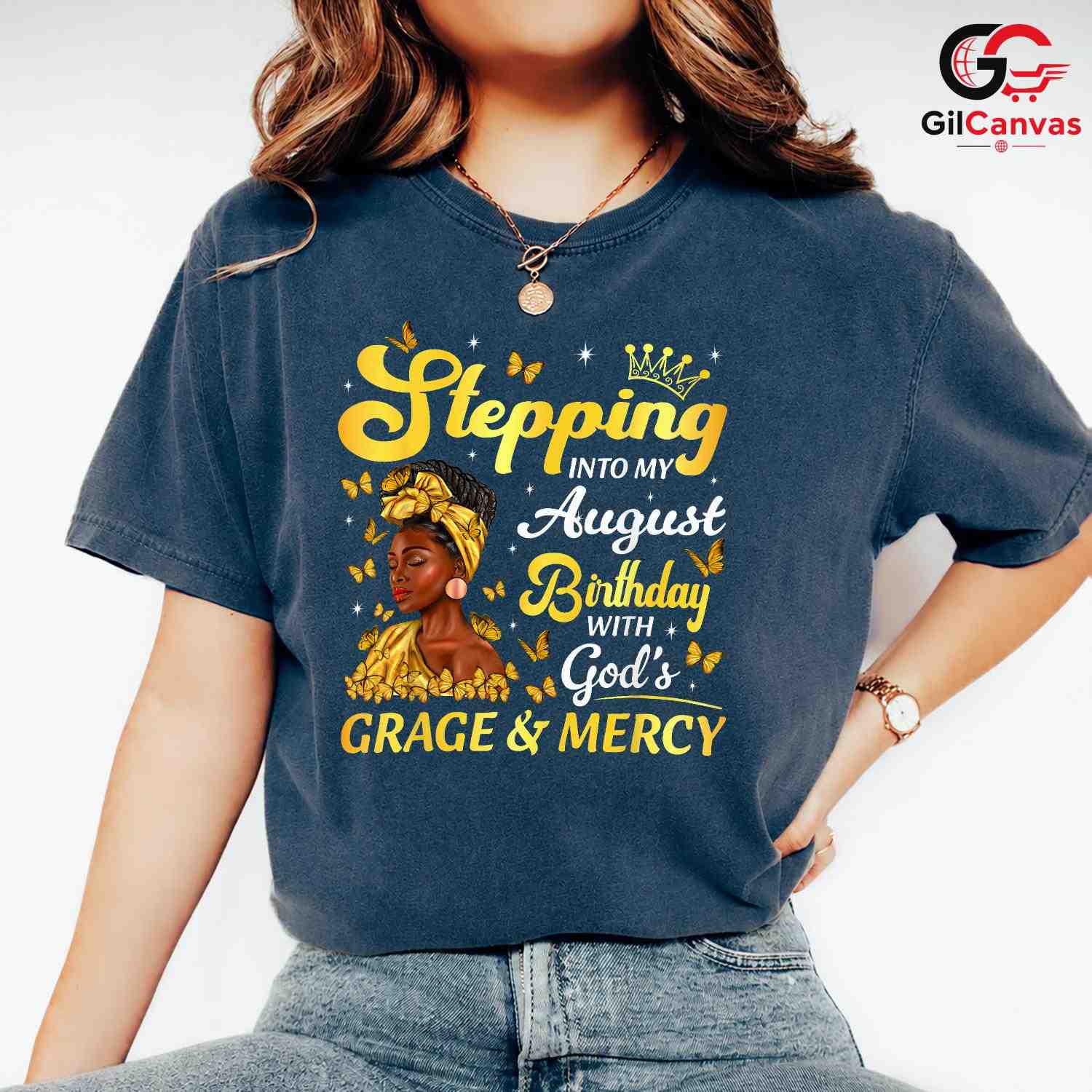 Stepping Into August Tee Shirt Unisex Women Birthday Celebration Gift Idea