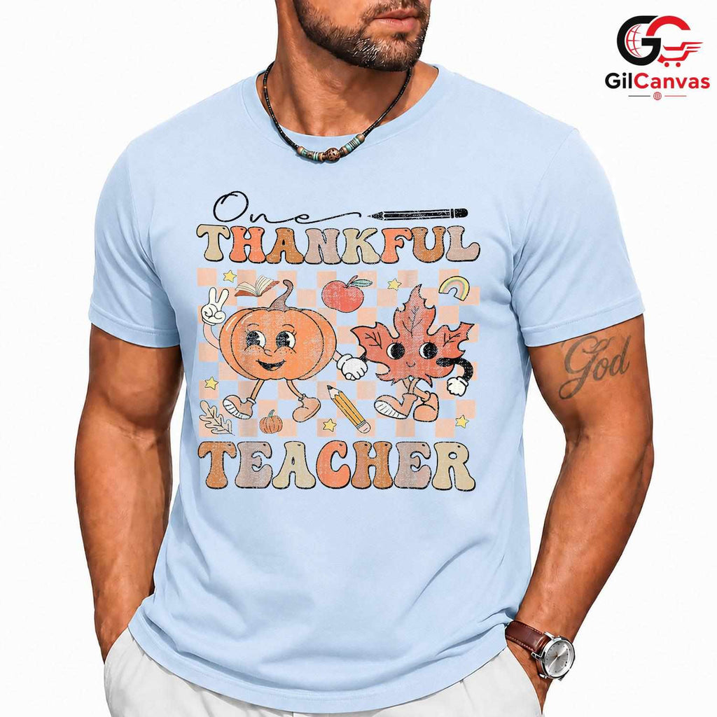 Thankful Teacher Fall T-Shirt Unisex Autumn Celebration School Gift For All