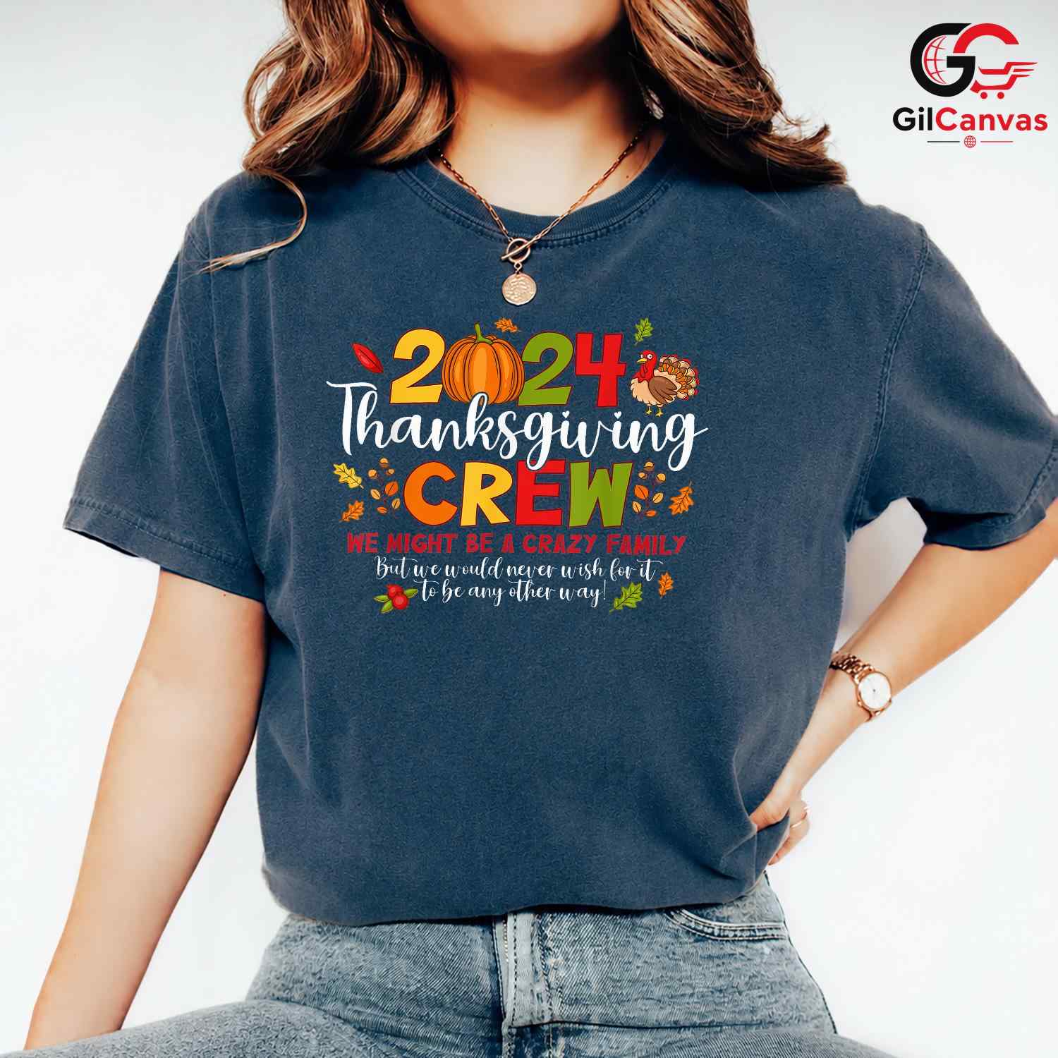 Thanksgiving Crew 2024 T-Shirt Unisex Fall Family Gathering Celebration Gift