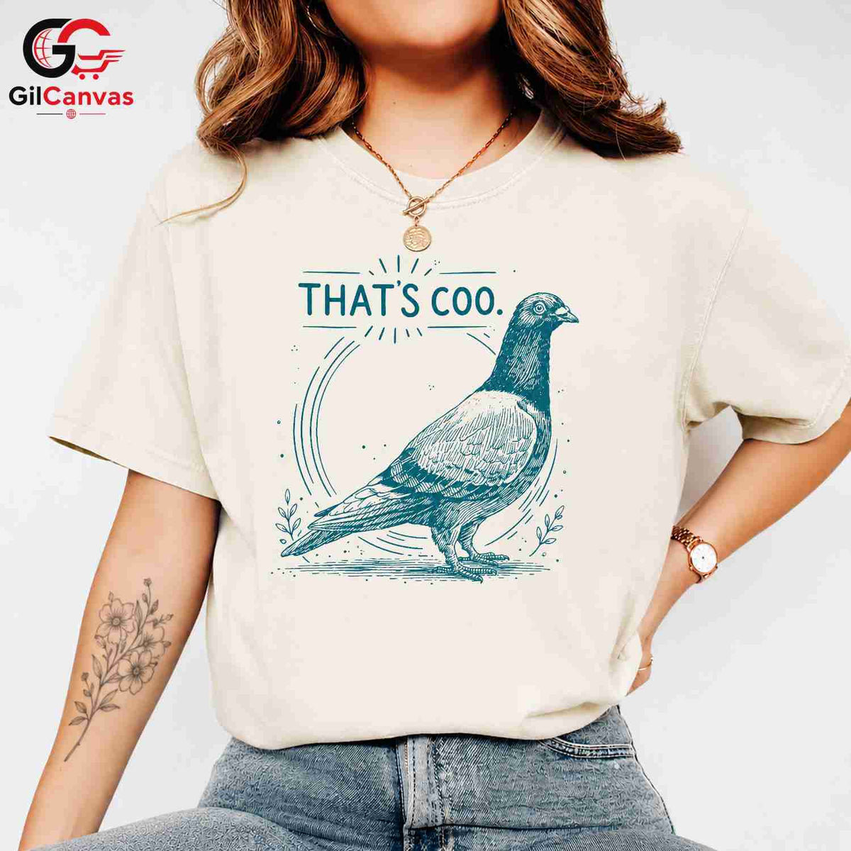 Thats Coo Funny Pigeon T-Shirt Men Women Bird Lover Nature Design Humorous Shirt