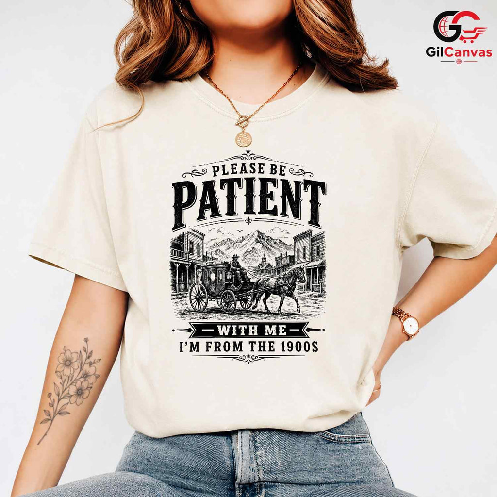 Vintage Stagecoach Art T-Shirt Humorous Western History Unisex Retro Gift Tee