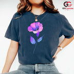 Watercolor Flower Art T-Shirt Unisex Purple Pink Botanical Garden Design