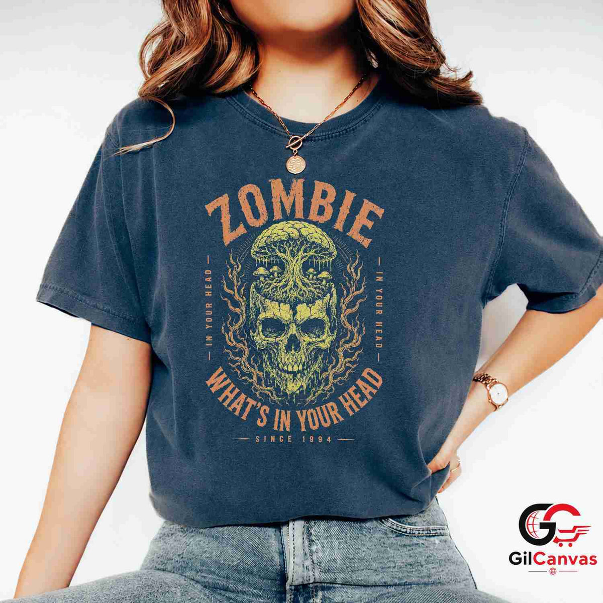 Zombie Brain Skull Tree Shirt Macabre Gothic Horror Unisex Dark Grunge Apparel