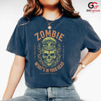 Zombie Brain Skull Tree Shirt Macabre Gothic Horror Unisex Dark Grunge Apparel