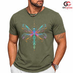 Abstract Dragonfly Nature T-Shirt Colorful Bug Lover Unisex Graphic Apparel Tee