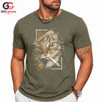 Artistic Cool Cat T-Shirt Men Women Casual Wear Feline Style Graphic Apparel