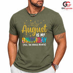 August Birthday Crown T-Shirt Unisex Celebration Gift For Kids And Adults