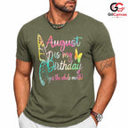 August Butterfly T-Shirt Unisex Birthday Gift For Kids And Adults Celebration