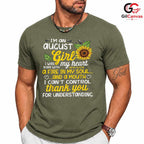 August Girl Sunflower T-Shirt Unisex Birthday Gift Idea For Women And Teens