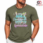 August Girl Sunshine Tee Shirt Unisex Birthday Hurricane Theme Gift For Her