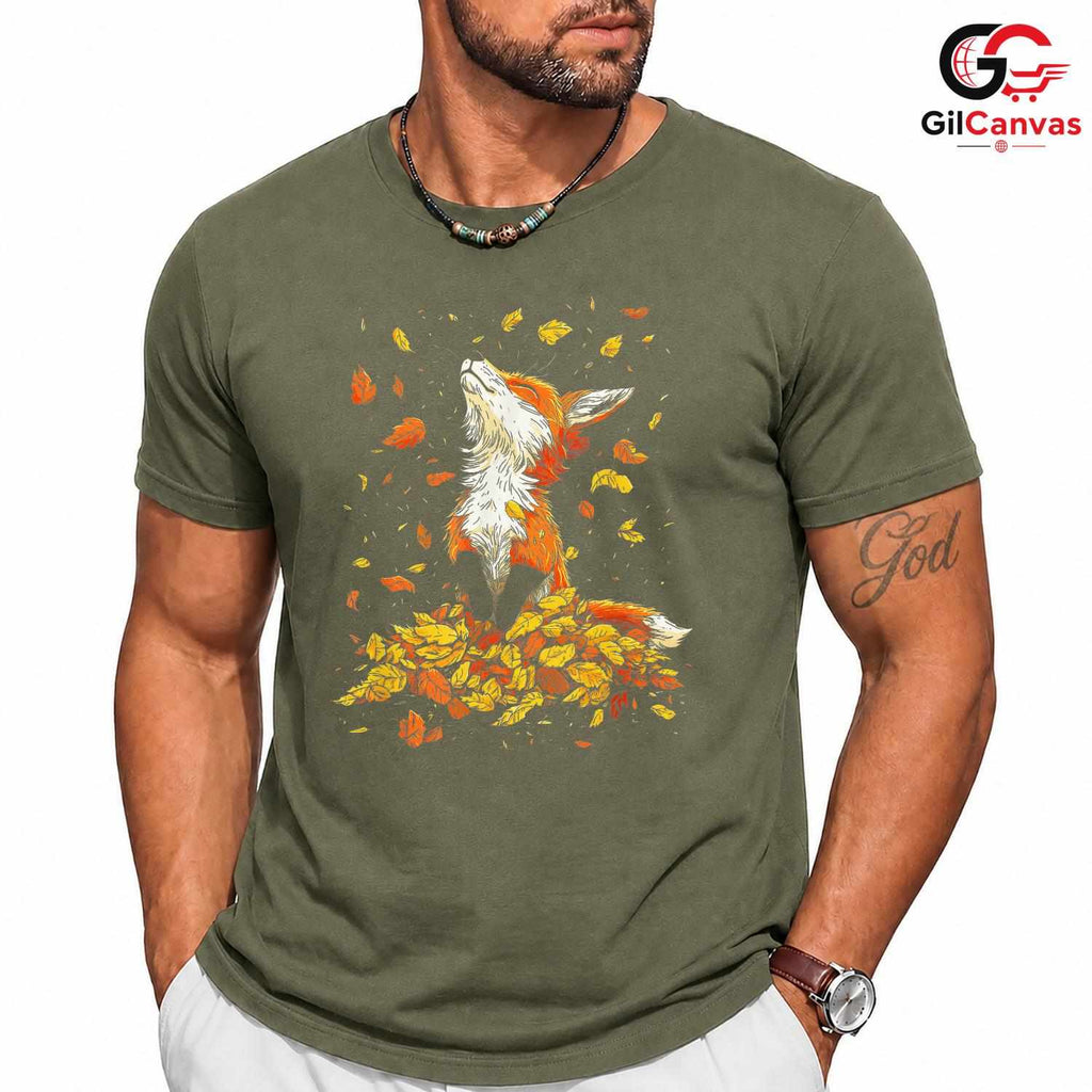 Autumn Fox Animal T-Shirt Unisex Cute Fall Nature Lover Gift Kids And Adults