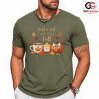Autumn Girl Pumpkin Leaves Tee Unisex Cute Fall Season Celebration Gift Her
