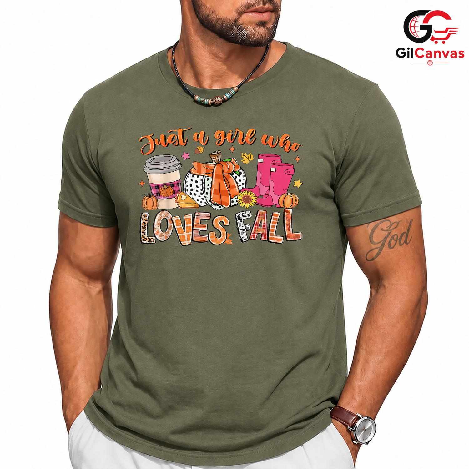Autumn Vibes Girl T-Shirt Unisex Cute Fall Season Perfect Gift Idea Teens