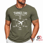 Aviation Spare Time T-Shirt Airplane Enthusiast Flying Hobby Unisex Gift Shirt