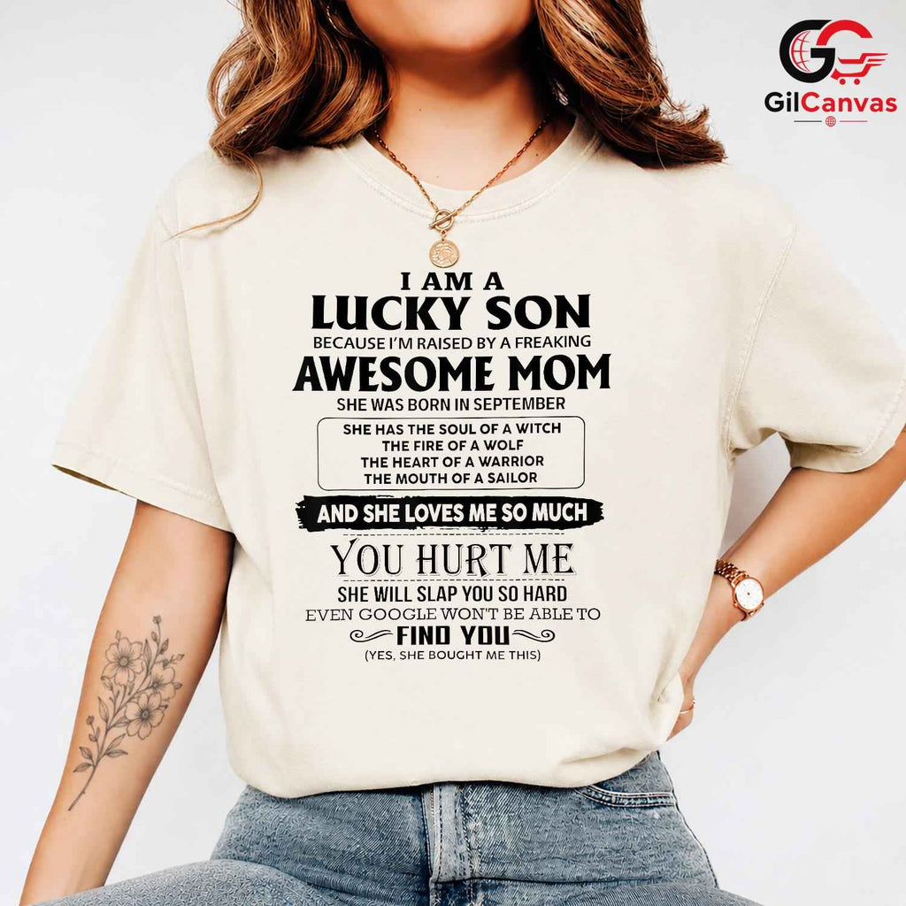 Awesome Mom September T-Shirt Unisex Witch Wolf Warrior Family Birthday Gift