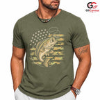 Bass Fishing Graphic T-Shirt Fathers Day Angler Outdoor Sport Unisex Apparel