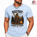 Bigfoot Camping T-Shirt Funny Outdoor Adventure Graphic Design Unisex Apparel