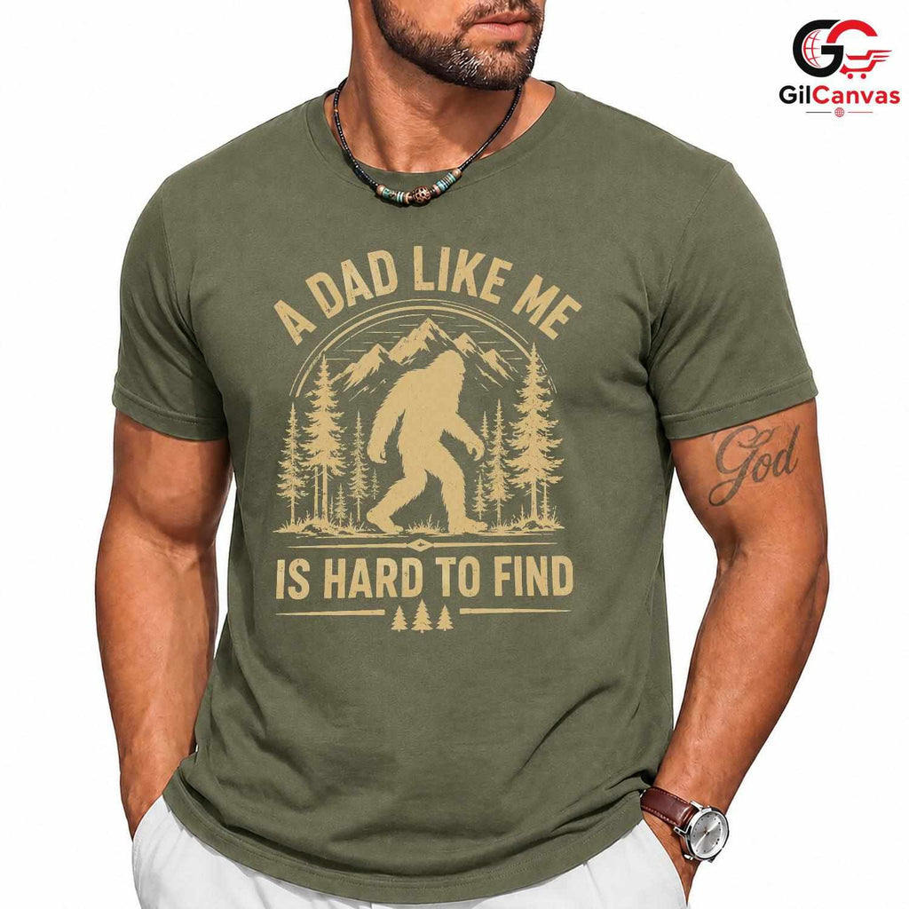 Bigfoot Fathers Day T-Shirt Unisex Outdoor Adventure Lover Forest Graphic Shirt