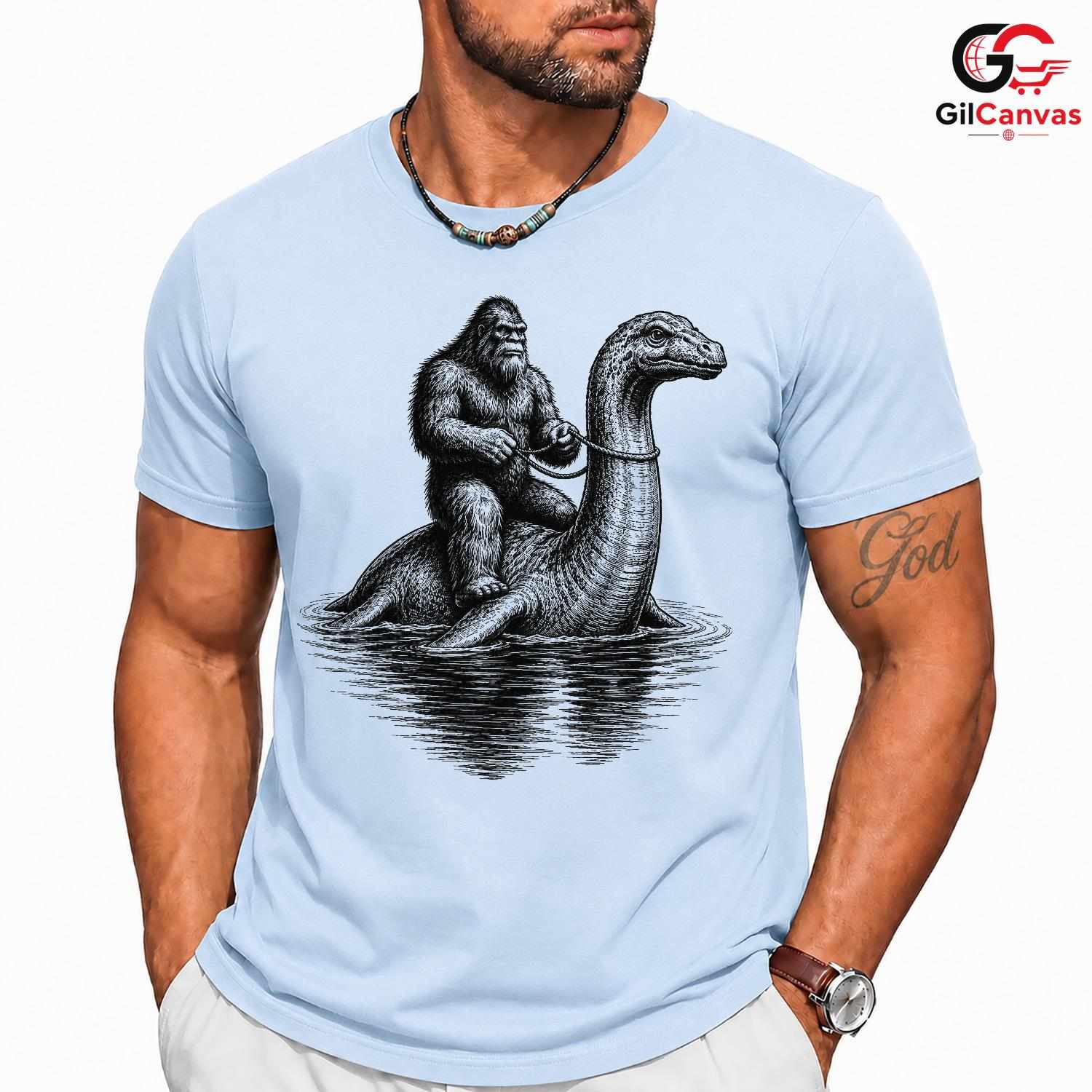 Bigfoot Lake Monster T-Shirt Mythical Adventure Unisex Cryptid Legend Gift Tee