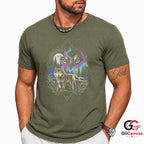Black Forest Wolf Tee Shirt Nature Lover Camping Adventure Unisex Apparel