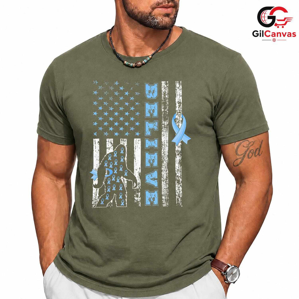 Blue Ribbon Believe Event Tee Unisex Cancer Awareness Supporter Gift Idea