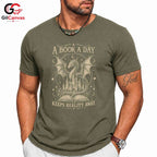 Book A Day Dragon T-Shirt Fantasy Themed Lover Graphic Novelty Unisex Apparel